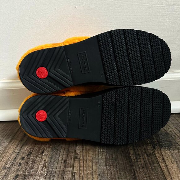 Hunter PLAY SHERPA INSULATED CLOG Black Nomad Orange New Women's Shoes Size 7 - Picture 9 of 10